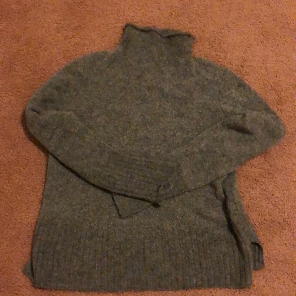 Gray turtleneck sweater